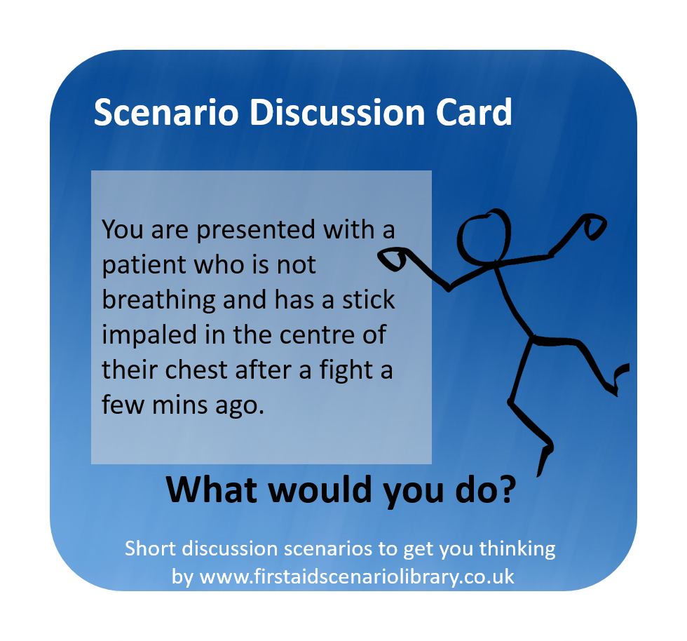 Difficult CPR first aid scenario card