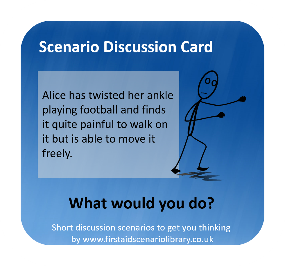 Twisted ankle first aid scenario card